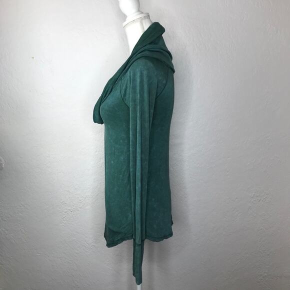 Free People We The Free Women's Cosmo Cowl Neck Green Pullover Top Size Small - Picture 5 of 6